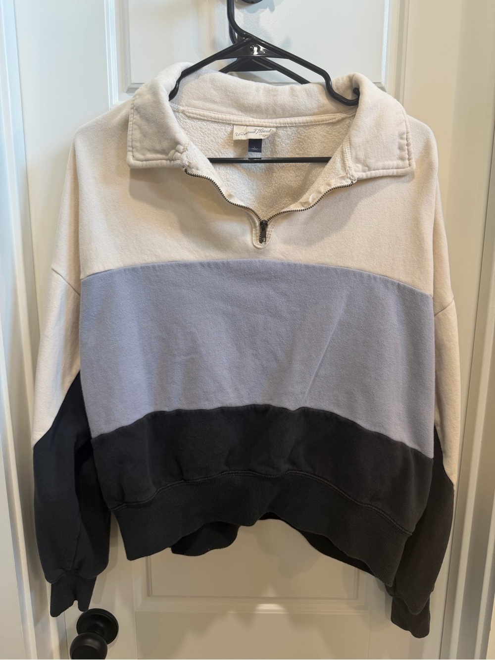Universal Thread Colorblock Half-Zip Sweater - Cream, Lavender & Black